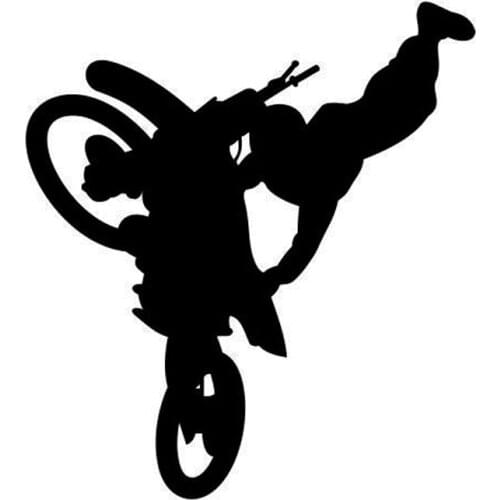 10.6*11.9CM Freestyle Motocross Personalized Car Stickers Fun Vinyl Window Decals Black/Sliver C7-1349