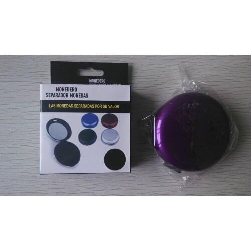 10 PCS/LOT ALUMINUM EURO COIN PURSE COIN WALLET COIN BOX WITH COLOR BOX Aluminium Wallet Coins Dispenser Holder 5 Colors