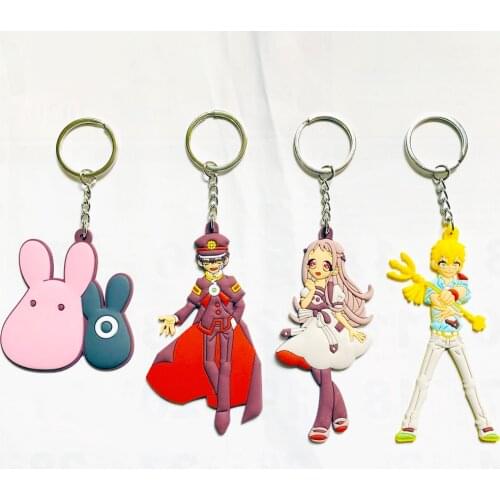 10pcs/lot Anime Toilet-Bound Hanako-kun PVC Figure Keychain Pendant Toys Hanakokun Yashiro Kou Figures Two-sided Keychain Set