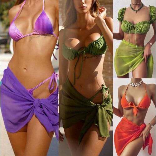 2021 Yiiciovy Summer Sexy Womens Bikini Cover-Ups Mini Skirts Women Fashion Lace Up Cover-Up Beach Mesh Sheer Skirts Beachwear