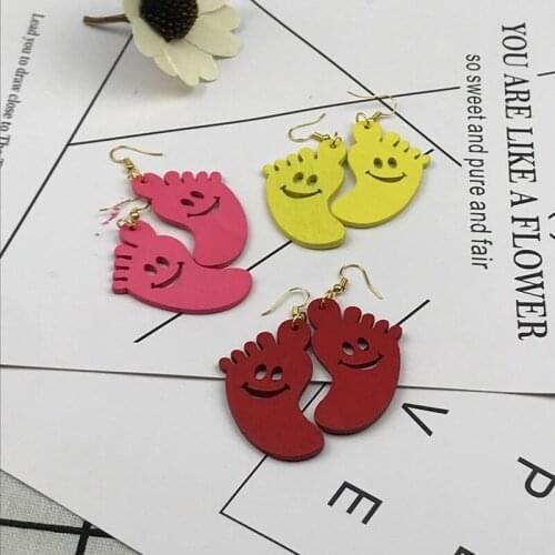 3 color temperament ear nail fashion foot shape personality earrings fashion female earrings wood alloy earrings 2018