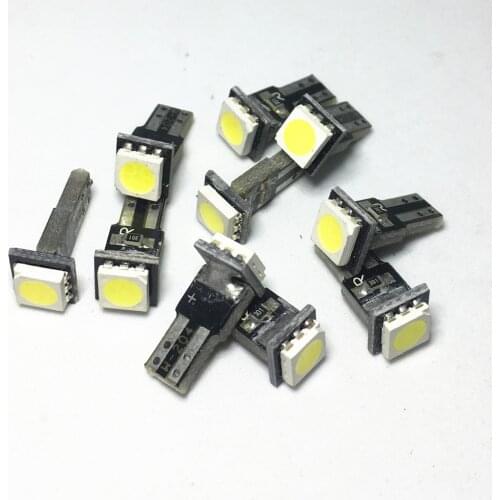 500PCS T5 led car dashboard light instrument automobile 5050 1smd Bulb door Wedge Gauge reading lamp bulb 12V white Car Lamp