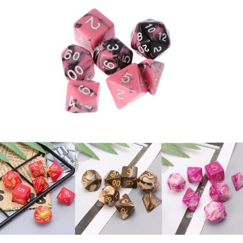 7-Dice Sided D4 D6 D8 D10 D12 D20 For Magic-the-Gathering RPG Poly Game Set