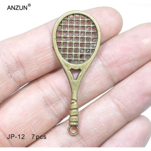 7pcs 50x20mm Antique Bronze Tennies Racket DIY Jewelry Pendant Metal Charms Tennies Racket Pendant JP-12
