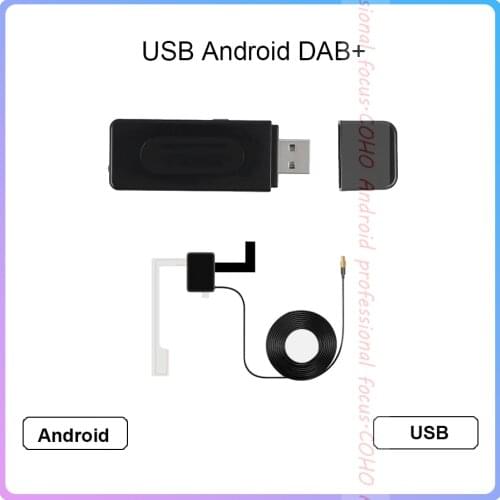 Car DAB+ Antenna with USB Adapter Receiver for Android Car Stereo Player supports DAB band III 174.0MHz-239.0MHz