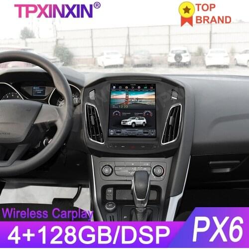 Wireless Carplay 4+128G Android 9.0 For Ford Focus 2013-2017 Tesla Style Car GPS Navigation Stereo Head Unit Multimedia Player