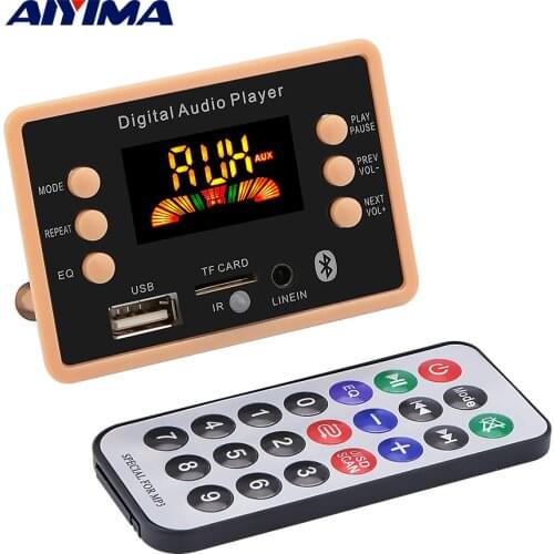 AIYIMA Bluetooth MP3 Decoder Audio Board Bluetooth 5.0 Receiver Car MP3 Player WMA WAV FLAC APE TF Card FM USB Decoding DC12V