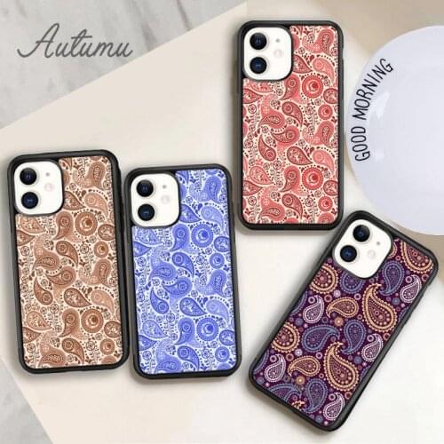 Paisley Phone Case for iPhone 11 12 Pro Max mini X XR XS SE 2020 5 6S 7 8 Plus Samsung Galaxy S8 S9 S10 Cover shell