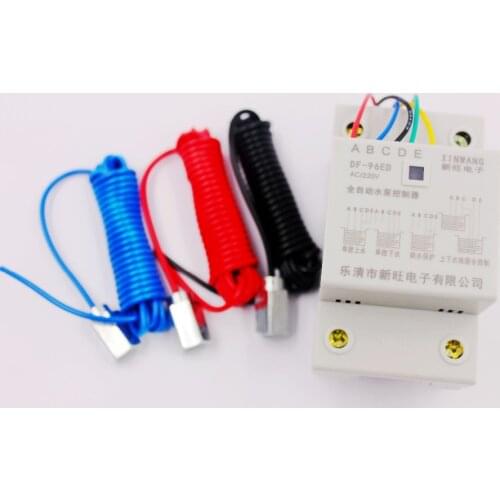 DF96 ED AC 220V 10A Din Rail Mount Float Switch Auto Water Level Controller with 3 probes