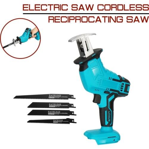 Mini Electric Saw Cordless Reciprocating Saw With 4 Saw Blades Woodworking Cutting DIY Power Saws Tool For 18V Makita Battery