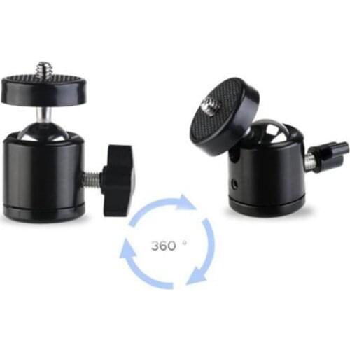 Hot Sale Alloy Mini Ball Head 1/4" Cold 360 Degree Swivel For DSLR Camera Mic Flashlight Tripod Adapter Mount Phone Holders