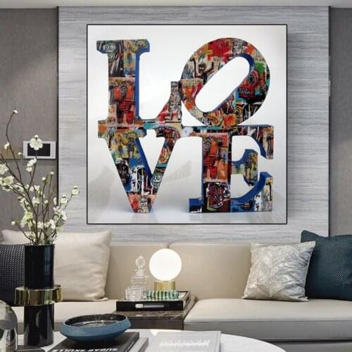 Graffiti Letter Art Canvas Painting Street Love Posters Print Wall Art Pictures Modern Living Room Bedroom Home Decoration