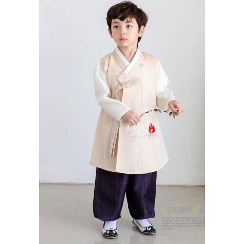 Korean Imported Fabric Boys First Birthday Hanfu High End Childrens New Hanfu He-tz6253