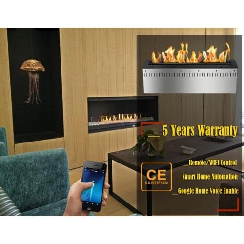 Inno-Fire 24 inch remote control intelligent ethanol modern black or silver bio fireplace camino bioetanolo
