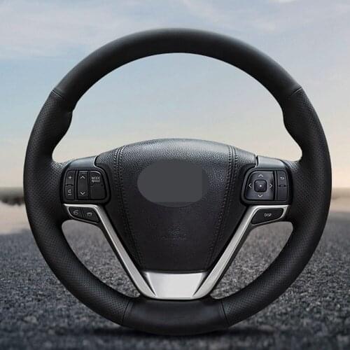 DIY Black Faux Leather Car Steering Wheel Cover For Toyota Camry 2015 2016 2017 Avalon 2013-2018 Anti-slip And Wear-Resistant