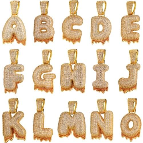 Juya 45*23.5mm Handmade Gold Cubic Zirconia Luxury Alphabet Letters Initial Name Charms For DIY Pendant Jewelry Making Supplies