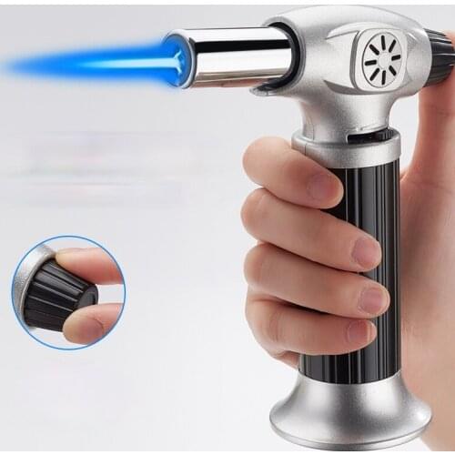 Metal High Temperature Welding Torch Straight Into The Windproof Torch Outdoor Barbecue Lighter Kitchen Baking Large Air Tank