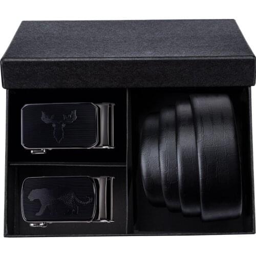 Genuine Leather Male Belt New Designer Mens Belts Luxury Man Fashion Brand Automatic Buckle Belt With 2 Buckles DiBanGu