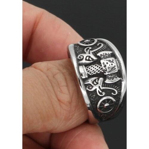 Men stainless steel norse viking thor hammer MJOLNIR with goat amulet ring viking jewelry