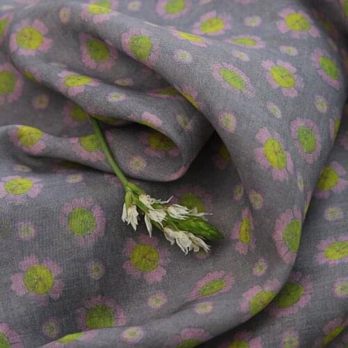 Natural pure ramie fabric Plant flower series tissu Summer dress and gown fabrics