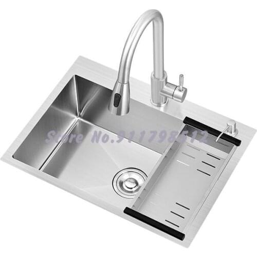 German Sink Single-slot Kitchen 304 Stainless Steel Thick Brushed Handmade Sink Household Vegetable Sink Sink