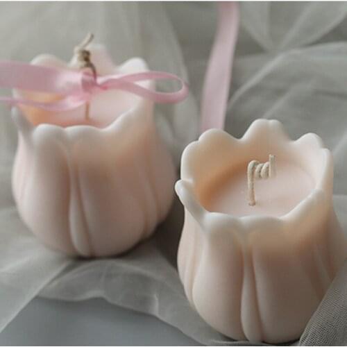 New Tulip Candle Mold 3D Flower Silicone Scented Candle Molds Soy Wax Mold Handmade Candle Soap Plaster Resin Art Decor Mould
