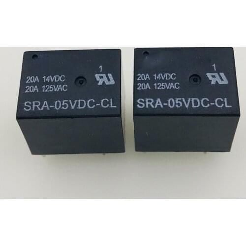 New 10pcs/lot relay SRA-05VDC-CL 5V 20A 14VDC 5PIN