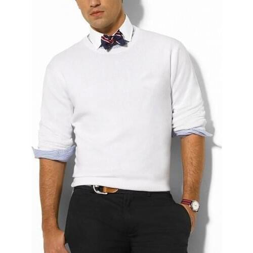 Wholesale Free Shipping Hot sale round Neck Mens Polo Sweater Brand Sweater 100% Cotton Pullover size M-XXL,Drop shipping