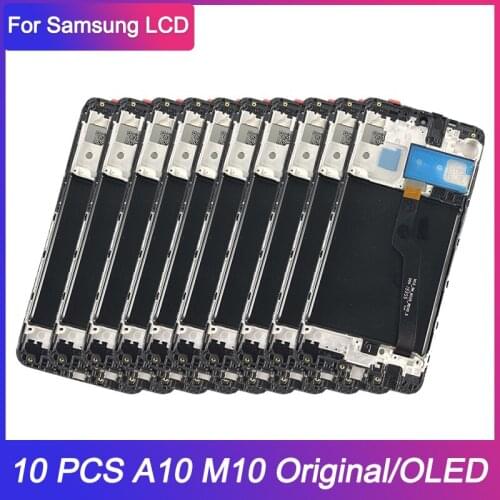 Wholesale 10 Pcs/Lot Original Display For Samsung Galaxy A10 A105 M10 M105 Display Assembly With Frame Touch Screen