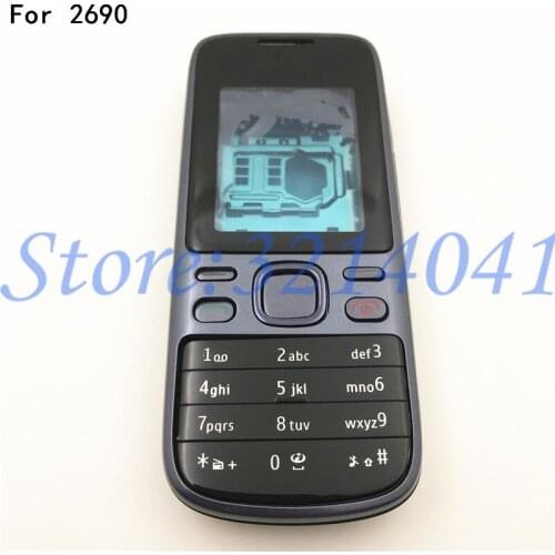 Full Housing For Nokia 2690 Housing Front Faceplate Frame Cover Case+Back cover/battery door cover+Keypad+Logo