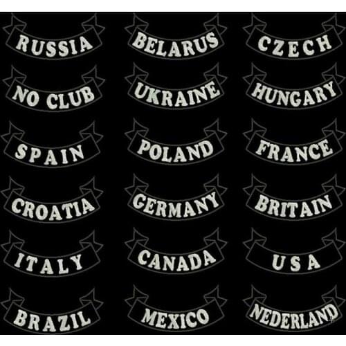Custom bottom USA spain france russia back rocker Embroidery biker Patches for Clothes jeans
