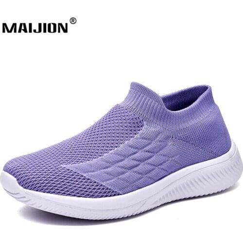Casual Women Running Shoes Knitted Socks Sneakers Lightweight Outdoor Walking Loafers Slip-on Breathable Comfortable Soft
