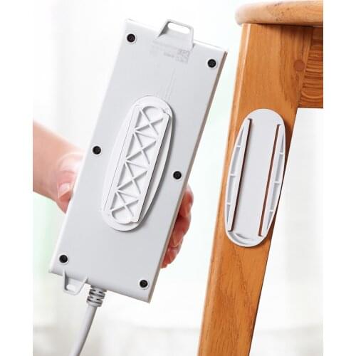 Self-Adhesive Power Strip Holder Desktop Socket Hanging Holder Fixator Wall-Mounted Remote Holder Punch Free Plug Stickers