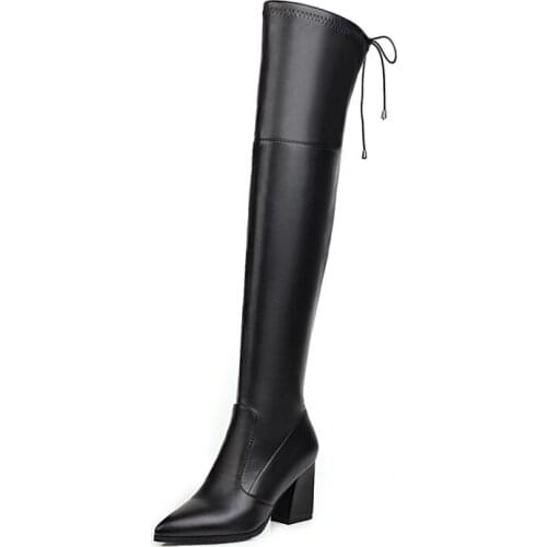 Big Size Pointed boots thigh high boots knee high boots over the knee boots women ladies boots shoes woman winter boots women