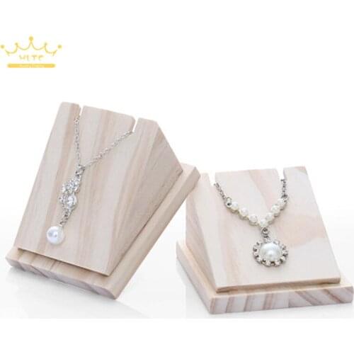 Solid Wood Necklace Display Stand Jewelry Storage Counter Placed Pendant Shelf Jewelry Props