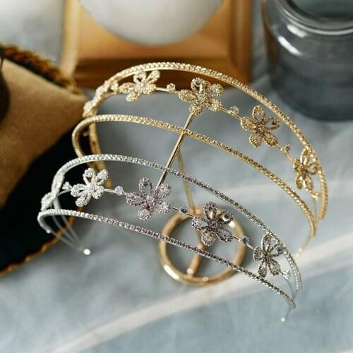 Simple Princess Clear Crystal Brides Tiara Crowns Headpieces Wedding Headbands Evening Hair Jewelry Bridal Hair Accessory