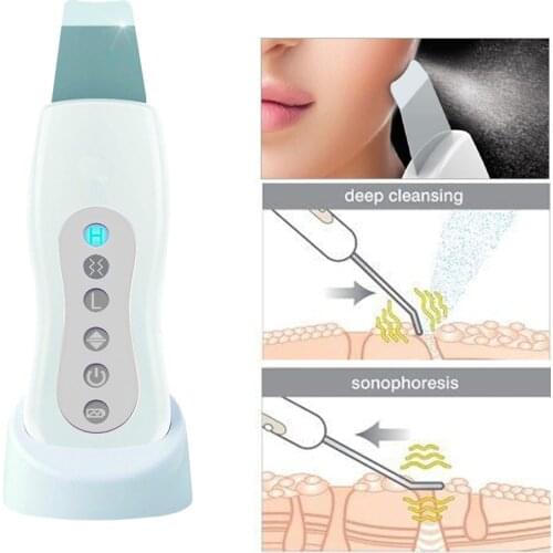 Ultrasonic Face Skin Cleaning Sonic Pore Cleaner Facial Cleanser Skin Scrubber Blackhead Spot Removal Ultrasound Peeling Machine