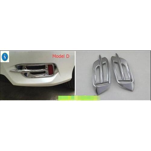 Yimaautotrims Auto Accessory Front Fog Lamp Lights Eyebrow Ring + Rear Bumper Foglight Cover Trim For Honda Civic 2016 2017 2018