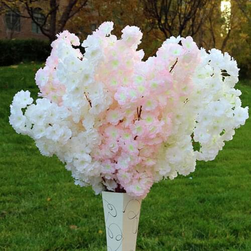 Simulation Cherry Blossom Branch Flower Vine Fake Flowers Balcony Decoration Cherry Blossom Wedding Ornament Party Supply 100cm