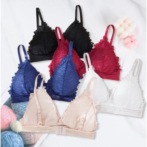 New Women Sexy Lace Bra Female Bralette Push Up Seamless Lingerie Wire Free Underwear French Triangle Cup Brassieres 2021