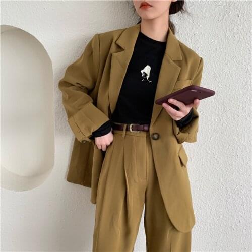 2020 New OL Stylish Office Blazer Women OL Lapel Blazer Single Breasted Long Sleeve Work Formal Blazer Female Suit Outer Coat