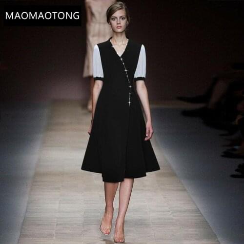 Womens Clothing Womens Clothing Womens ClothingFashion Designer Dress Summer Womens Dress Short Sleeve V-neck Beaded Dresses