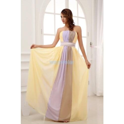 Free shipping 2020 new design floor length brides maid dress maxi dresses long formal dress sexy chiffon Bridesmaid Dresses