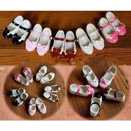 1/4 1/3 scale BJD SD doll bow-knot leather shoes for MSD SD13 girl doll accessories . not include doll and other C0648