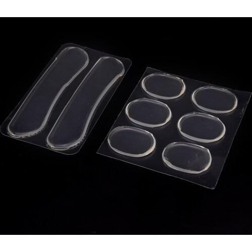 1Sheet Soft Cushion Pad Insole For High Heeled Shoe Clear Back Silicone Gel Heel Liner Grips 2Styles
