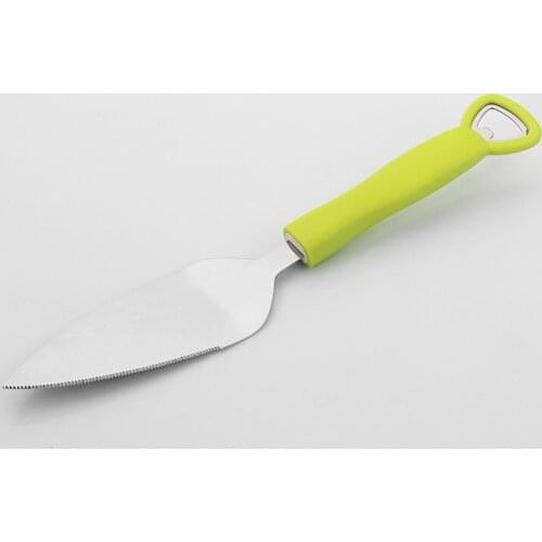1pc Cake Tools Stainless Steel Cake Blade Pizza Cheese Cutter Baking Tool Pizza Shovel with Bottle Opener KX 181