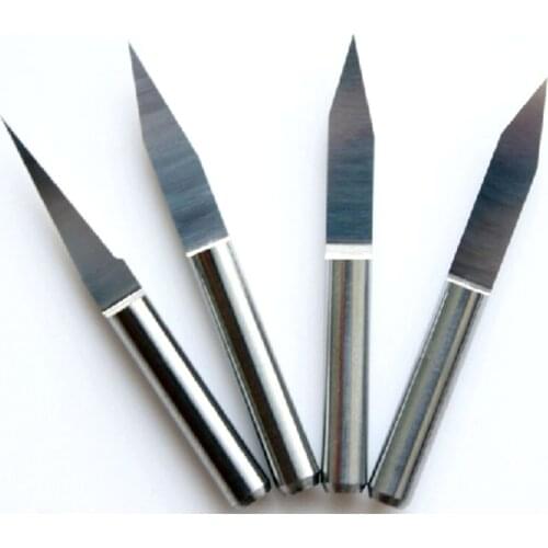 10Pcs 30degree 3.175mm*0.2 Router Bit 1/8" V shape Cutter For Wood working CNC Router Bits for Carbide PCB Engraving Router Bit