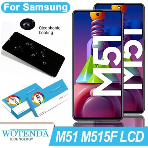 100% Original Amoled 6.7'' Display for Samsung Galaxy M51 M515 M515F M515F/DS Full LCD Touch Screen Digitizer Repair Parts