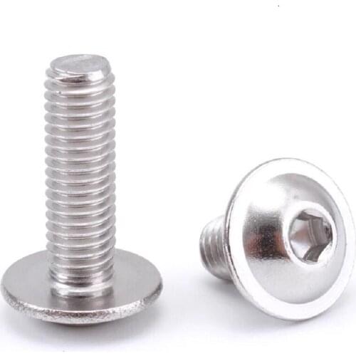 100PCS M3 M4 M5 M6 GB7380 304 Stainless Steel Hexagon Socket Button Head Screws With Collar Bolt HW176