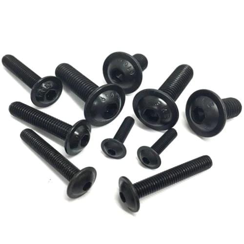 50pcs M6 M8 Socket Flange Button Head Screws 10.9 High Tensile Black Allen Bolts GB7380.2 L=10-30mm